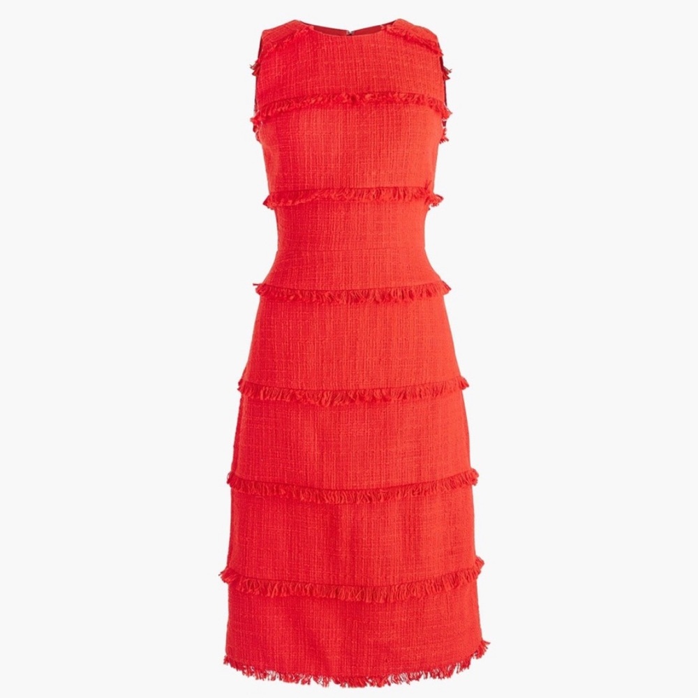 J. Crew Orange Tweed Shift Dress